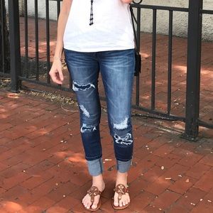 Distressed jeans